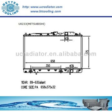 Autokühler für MITSUBISHI GALANT 89-93 2.0L L4 BEI OEM: MB356555 MB356556 MB660472